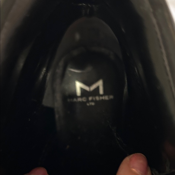 Marc Fisher Black Leather Combat Boots with Patterned Laces, Retails for $239 - Picture 3 of 12